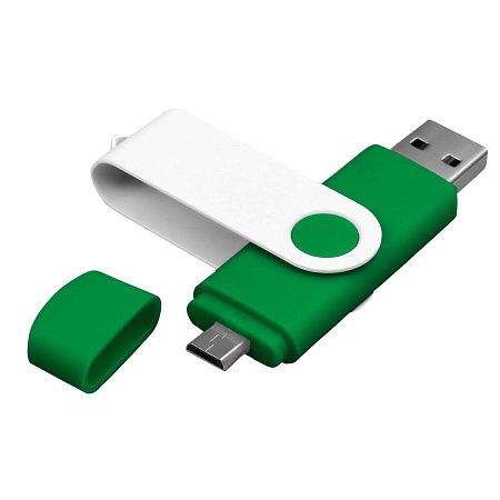Флешка TWIST COLOR OTG Зеленая с белым 4018.02.07.32ГБ