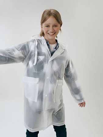 Дождевик детский RainDrop Kids, белый, размер 12 лет (142-152 см)