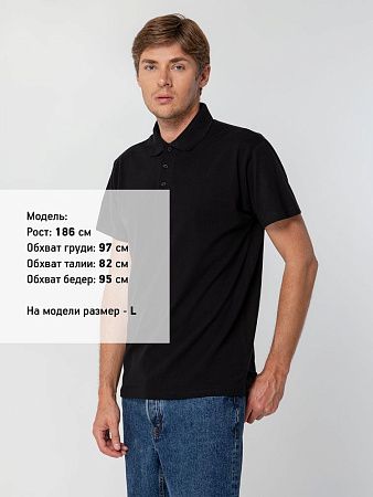 Рубашка поло мужская Spring 210, черная, размер 5XL