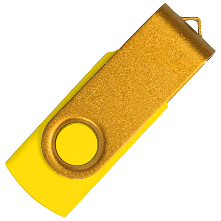 Флеш накопитель USB 2.0 Twister Сolor Mix 16GB, пластик Софт Тач/металл, желтый/желтый