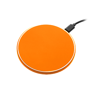 Беспроводное зарядное устройство с подсветкой 15W Аурис (Auris), оранжевое