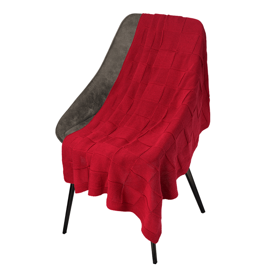 Плед Селла (Cella) вязаный, красный (без подарочной коробки)