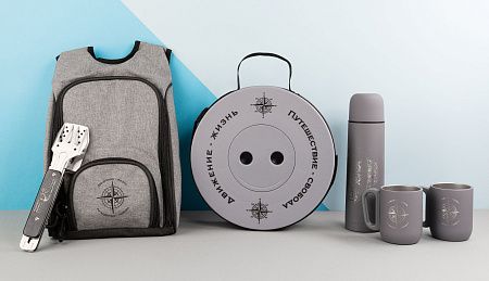 Набор "Гейзер" (термос, 2 кружки), покрытие soft touch