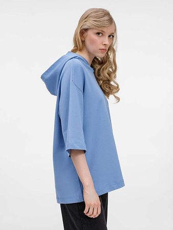 Футболка оверсайз унисекс с капюшоном Neofit, синяя, размер XL/2XL