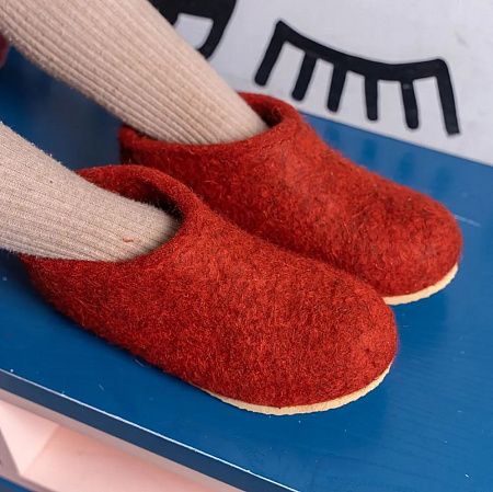 Домашние валенки Cant, красно-коричневые (терракот), размер 40