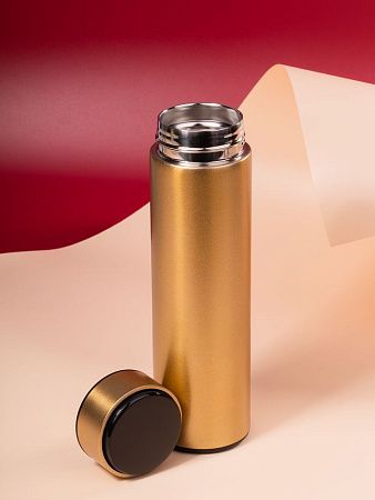 Смарт-бутылка с заменяемой батарейкой Long Therm, золотистая