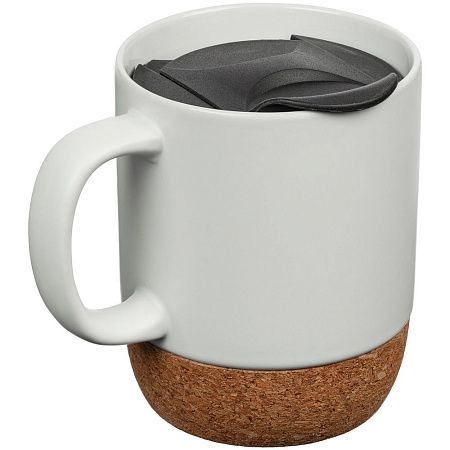 Кружка с пробковой подставкой Corky Walk, черная