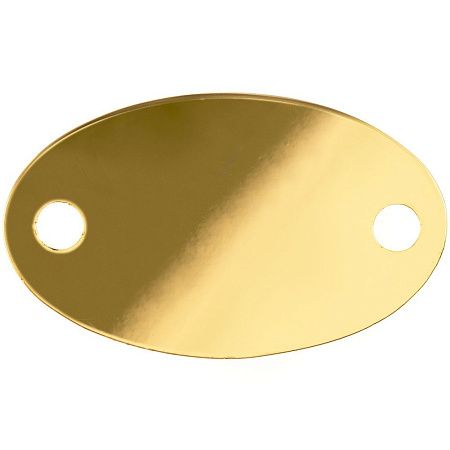 Шильдик металлический Alfa Oval, золотистый глянцевый