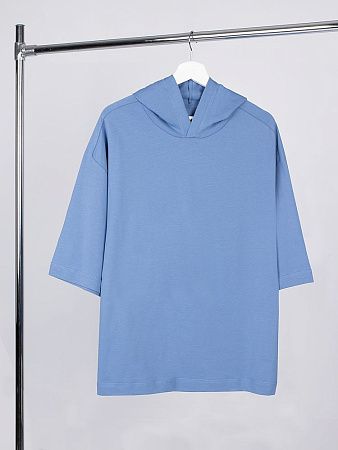 Футболка оверсайз унисекс с капюшоном Neofit, синяя, размер XL/2XL