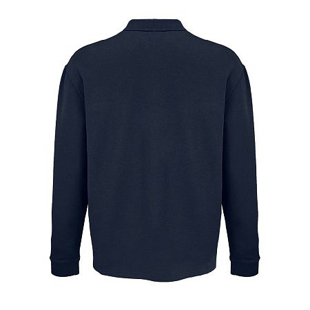 Рубашка поло оверсайз с длинным рукавом Heritage, темно-синяя, размер M