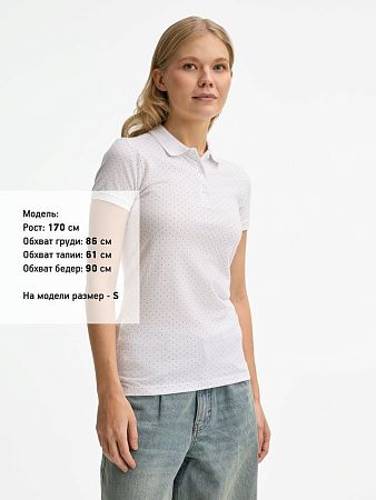 Рубашка поло женская Brandy Women, белая с темно-синим, размер XS