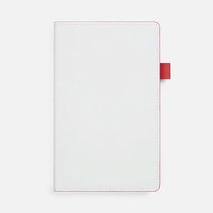 Ежедневник White Shall, недатированный, бело-красный