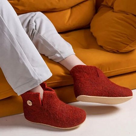 Домашние валенки Wild, красно-коричневые (терракот), размер 41