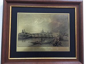 Гравюра "Каменный мост в Москве"