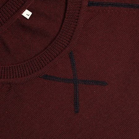 Джемпер Stitch с контрастной отделкой, бордовый с синим, размер L