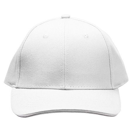 Кепка 6-панельная Oxford 300, c белым сендвичем, белая