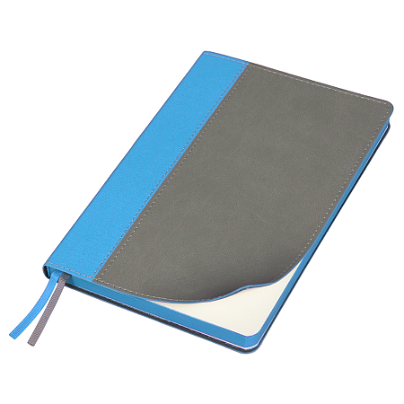 Ежедневник Flexy Viva Latte Sand Color A5, серый с голубым, недатированный, в гибкой обложке