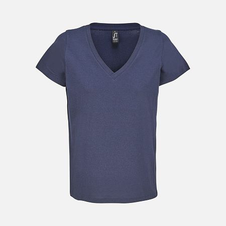 Футболка женская Regent Women с V-образным вырезом, кобальт (темно-синяя), размер XS