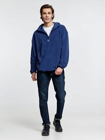 Анорак флисовый унисекс Fliska, темно-синий, размер XL/2XL