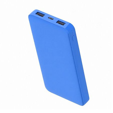Внешний аккумулятор Polus, 10000 Mah, софт-тач покрытие, светло синий