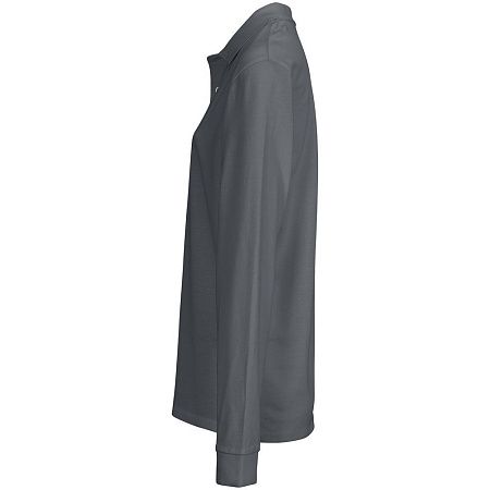 Рубашка поло унисекс с длинным рукавом Pacific LSL, темно-серая (графит), размер M