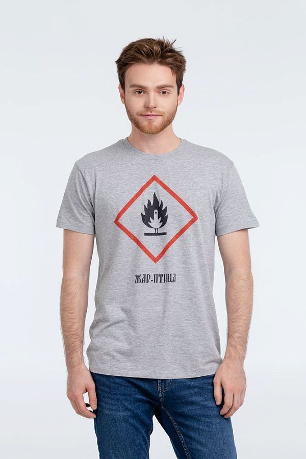 Футболка «Жар-птица», серый меланж под нанесение