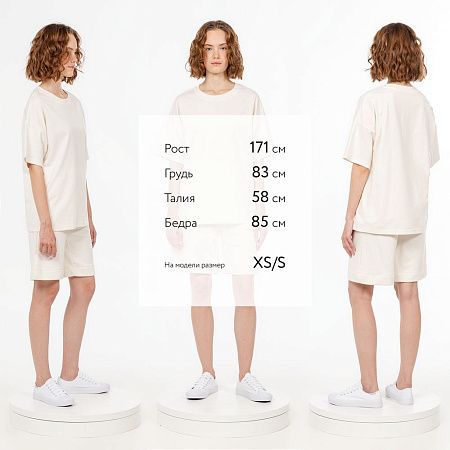 Футболка унисекс оверсайз T3, молочно-белая, размер M/L