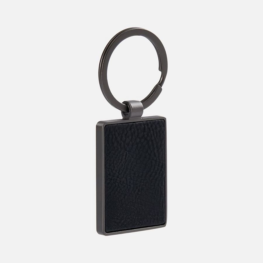 Брелок Gun Metal Leather Rectangle, графитовый