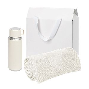 Подарочный набор Осло (Oslo), бежевый (плед, термос)