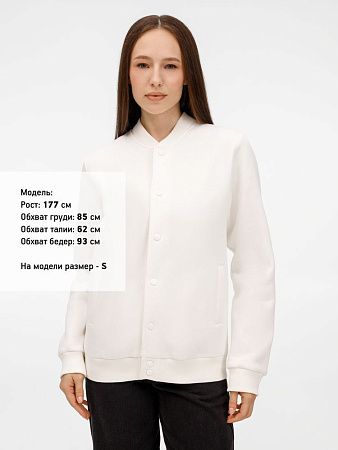 Бомбер унисекс AtmosWear, молочно-белый, размер L