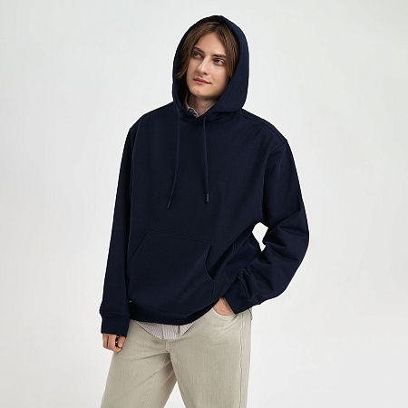 Худи релакс унисекс ADVENTURE, темно-синий, размер M/L