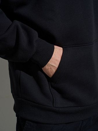 Худи мужское оверсайз Premium Heavy, черное, размер XS