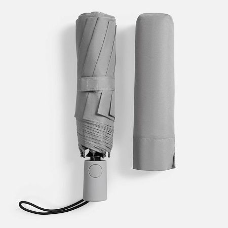 Зонт складной Hard Work с проявляющимся рисунком, серый