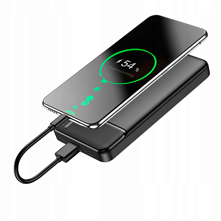 Внешний  аккумулятор «First step», 10 000 mAH, черный