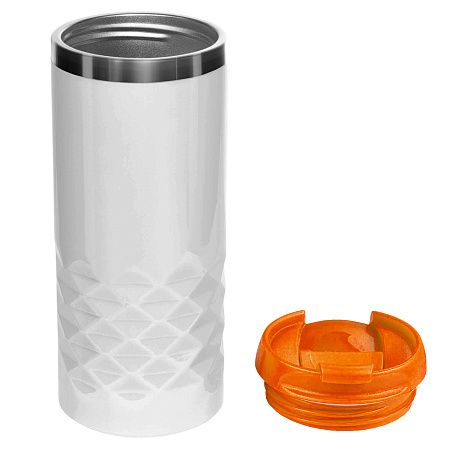 Термокружка NEXT WHITE 350мл. Белая с оранжевой крышкой 6042.05
