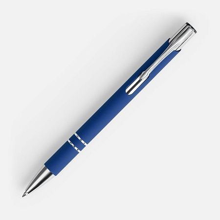 Ручка шариковая Keskus Soft Touch, ярко-синяя