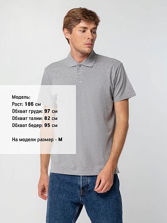 Рубашка поло мужская Spring 210, серый меланж, размер 3XL
