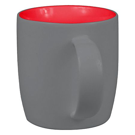 Кружка фарфоровая Casa Grande Lupin Soft, софт тач, 400 мл, серый/красный