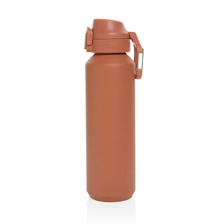 Спортивная бутылка Via из переработанной стали RCS с карабином, 600 мл