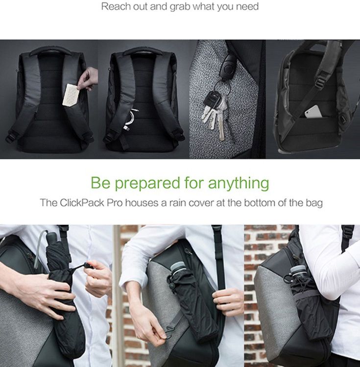 Рюкзак KORIN ClickPack Pro 46х34х16 см, комбинированный черный/серый