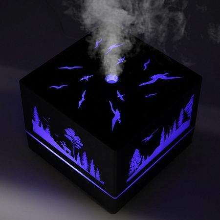 Светодиодный увлажнитель Wisdom с подсветкой гравировки, черный