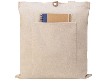 Cумка «Clip» из хлопка 340 г/м2 с застежкой из экокожи