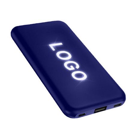 Внешний аккумулятор Kugo, 10000 mAh с подсветкой гравировки, черный