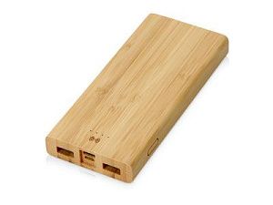 Внешний беспроводной аккумулятор из бамбука «Bamboo Air», 10000 mAh, цвет: натуральный