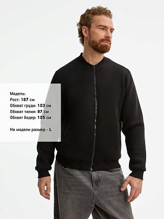 Бомбер унисекс Estado, черный, размер S