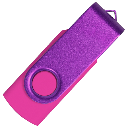Флеш накопитель USB 2.0 Twister Сolor Mix 16GB, пластик Софт Тач/металл, розовый/фиолетовый