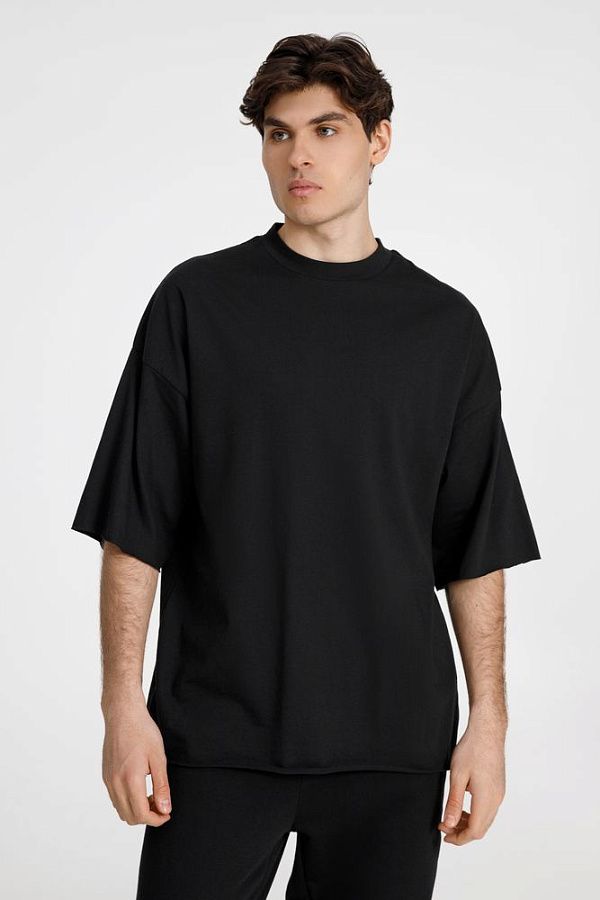 Футболка оверсайз унисекс T9, черная под нанесение
