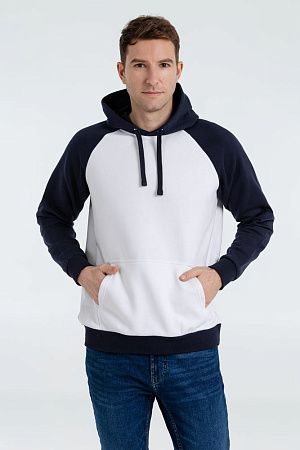 Толстовка унисекс Seattle, белая с темно-синим, размер S