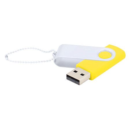 Флешка Designer To Go 2.0 USB 16Gb, желтый/белый