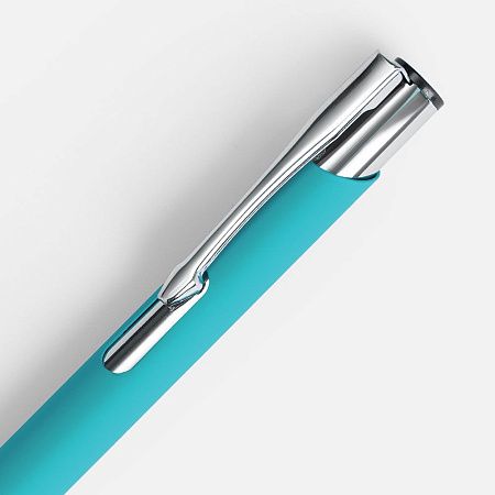 Ручка шариковая Keskus Soft Touch, бирюзовая